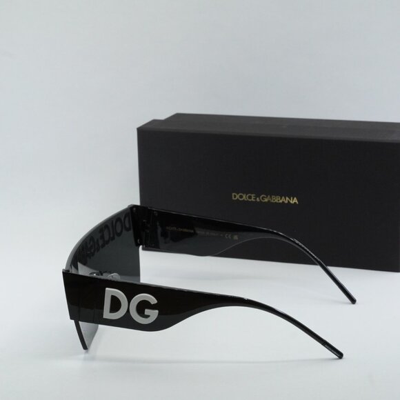 Dolce & Gabbana DG2233 01/87 Shield Sunglasses - Black/Grey - Picture 10 of 10